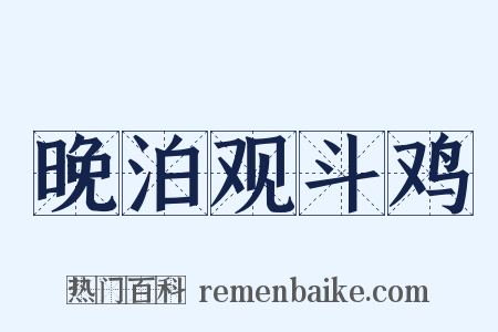 晚泊观斗鸡是什么意思的图片